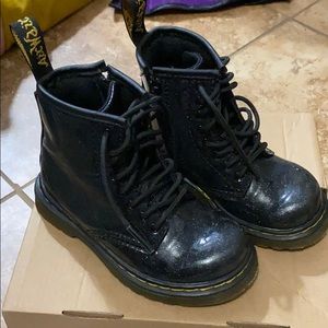 Black coated Glitter boots